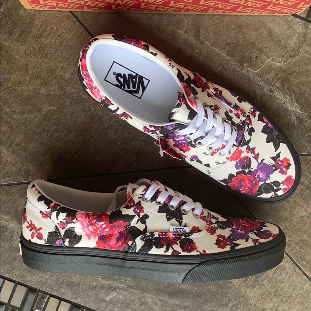 VANS ERA FLORALS WHITE/BLACK MEN’S - Picture 15 of 16